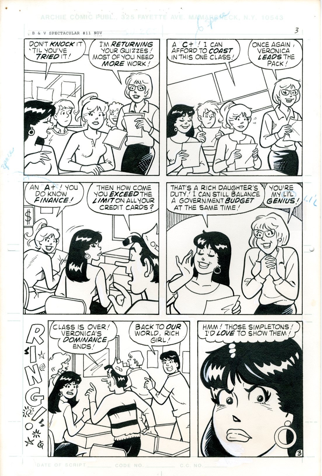 Betty &amp; Veronica Spectacular 5 Page Story - 3618