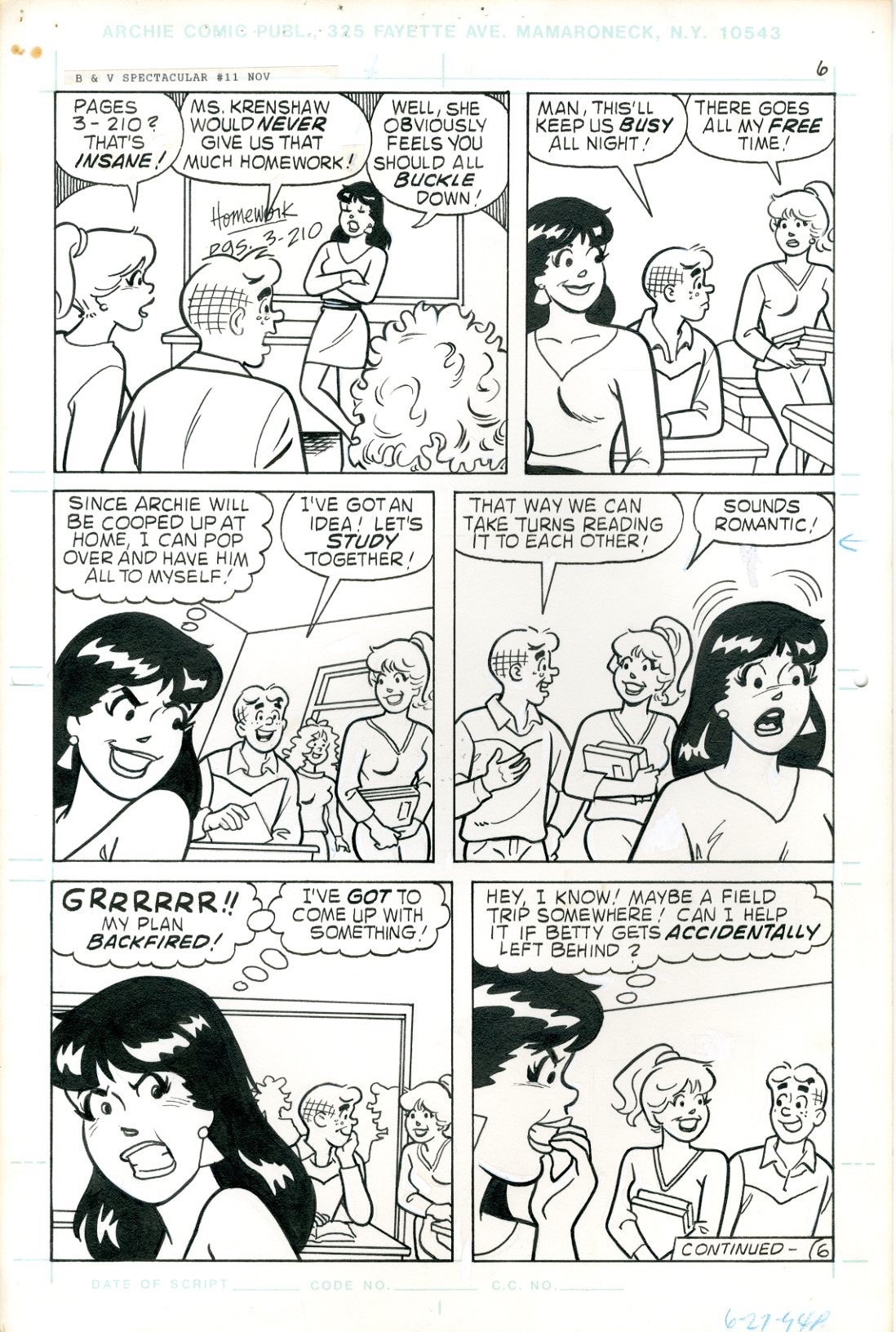 Betty &amp; Veronica Spectacular 5 Page Story - 3621