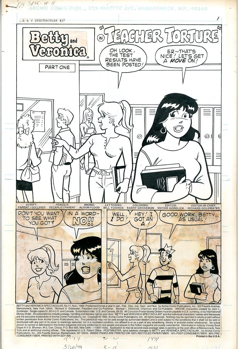 Betty &amp; Veronica Spectacular 5 Page Story - Primary