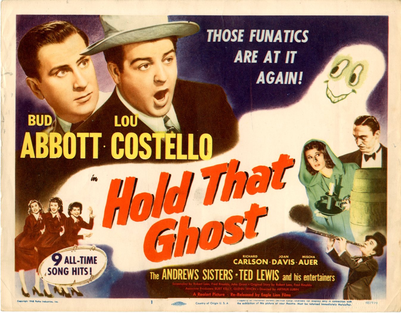 Hold that. Hold that Ghost, 1941. Эбботт и Костелло встречают Франкенштейна (1948).