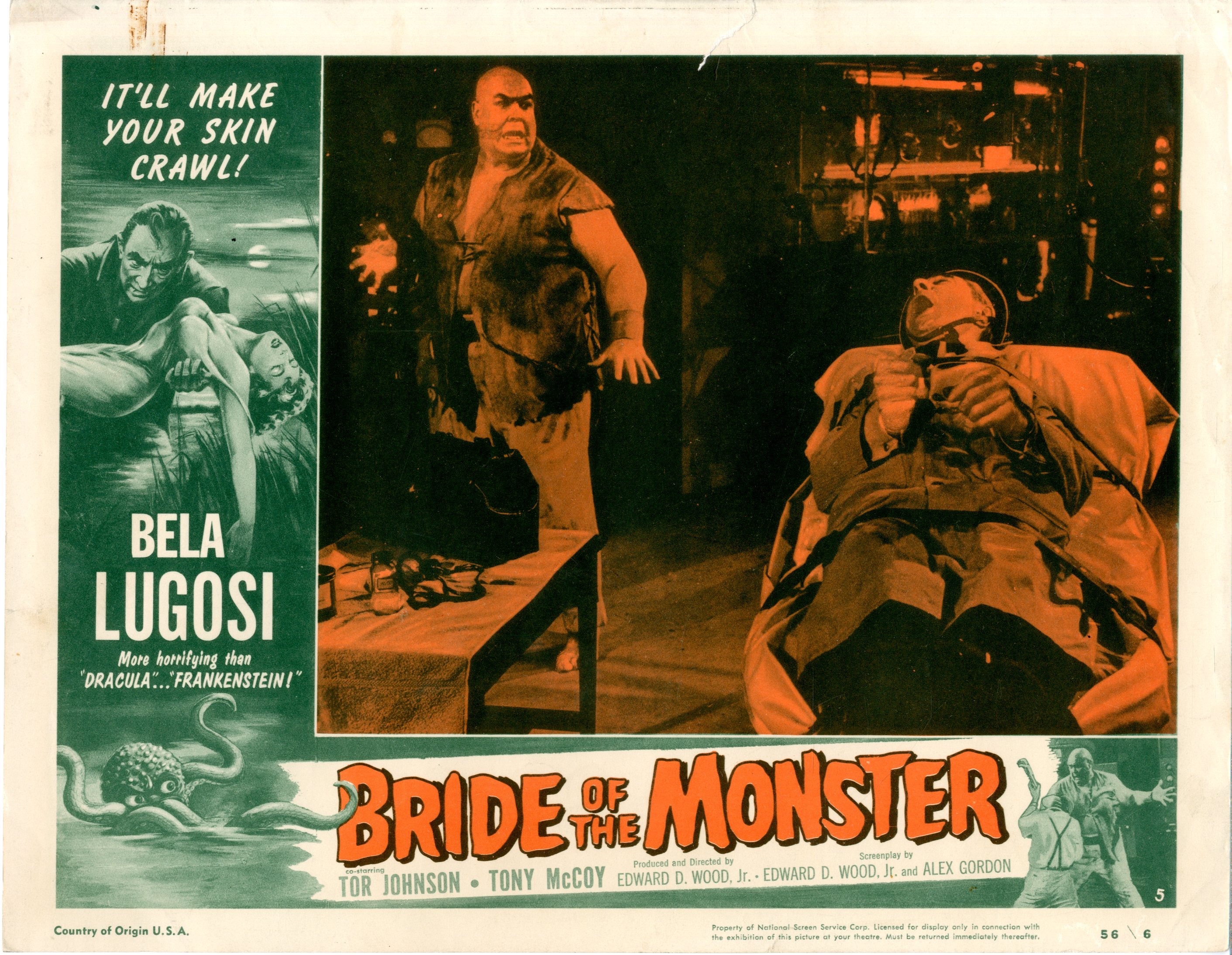 Bride Of The Monster  1956  8 Lobby Card Set - 15517